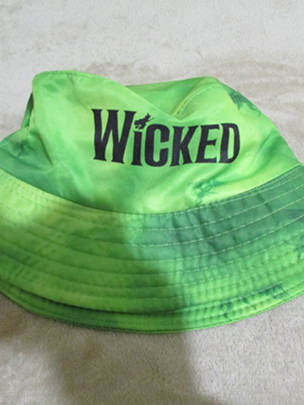 Wicked Bucket Hat - Lime Green w/ 'Flying Monkeys' Pattern